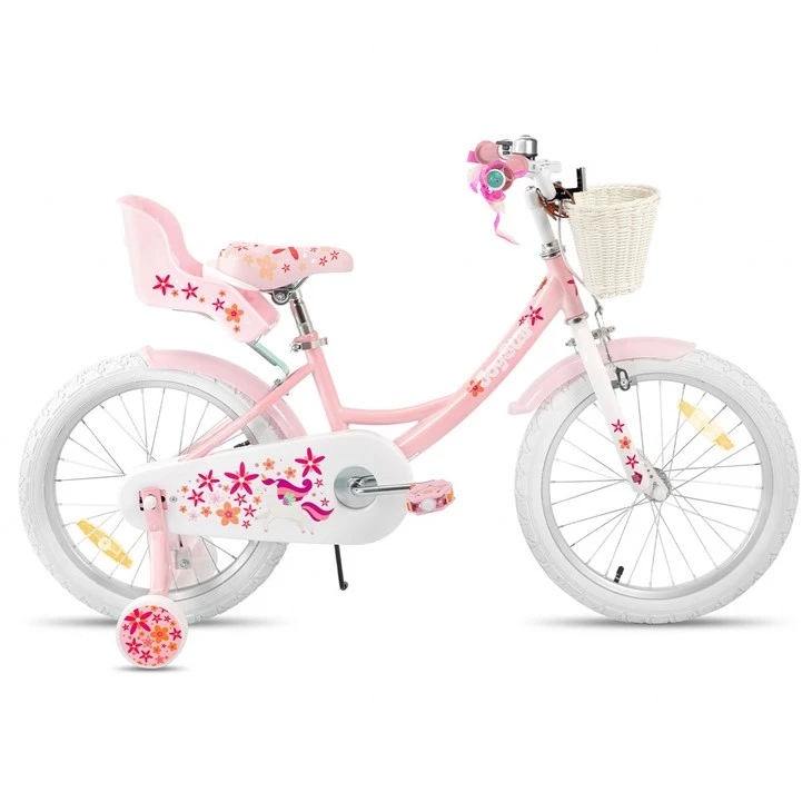 JOYSTAR Kids Bike For Girls Ages 2-9 Years Old,12 14 16 18 Inch Kids Bike With Training Wheels Doll Seat Streamers