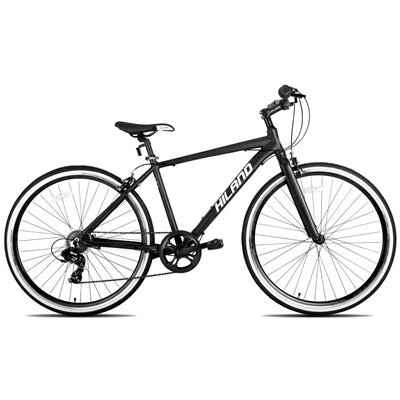 Joykie Hiland Hybrid אופניים 700C גלגלים 7 מהירויות לגברים ולנשים שלב - מעל או שלב - דרך מסגרת, אופני נוסעים עירוניים, אופניים דרך, למבוגרים